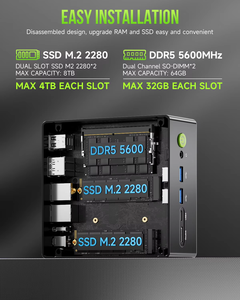 GMKtec K11 Mini PC AMD R9 8945HS 64GB DDR5 2TB NVMe Radeon 780M <span class=keywords><strong>2</strong></span>.5G LAN Win 11 Pro oyun Mini PC Oculink NUC - Product Image 4