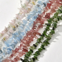 Vente en gros de perles naturelles en vrac, copeaux de cristal, pierre de quartz tourmaline aigue-marine, perles irrégulières pour la fabrication de bijoux