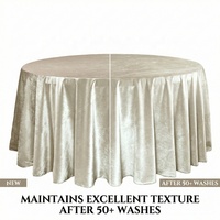 Nappe ronde en velours épais, résistante aux plis et aux peluches, lavable, de qualité supérieure, pour hôtels 5 étoiles et salles de banquet