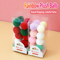 Balle de jeu pour chat modèle macaron, pour l'auto-entretenement et le soulagement de l'ennui, résistante aux morsures, silencieuse, en peluche élastique, pour baguette de chat, vente en gros