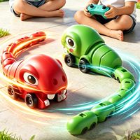 Juguete de serpiente magnética RC con control remoto eléctrico, serpiente que se come a sí misma, juguete de carreras y recolección para padres e hijos, regalo para niños