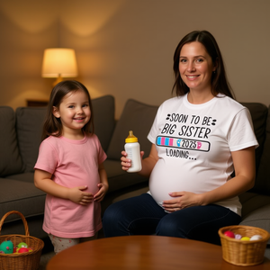 Pronto Seré Hermana Mayor 2025, Camiseta de Anuncio de Embarazo - Product Image 3