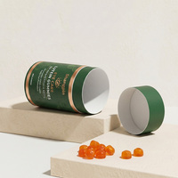 Emballage en tube de papier de qualité FDA pour compléments alimentaires, boîte cylindrique en carton recyclé pour produits de santé, impression personnalisée