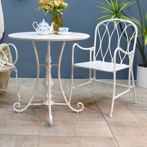 Innova European Style Farmhouse Retro White Round Metal Cottage tavolino per eventi di banchetti di nozze - Product Image 1