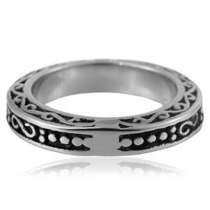 yunnique S Pattern <b>Titanium</b> Steel <b>Ring</b> For Men Stainless Steel Fashion Jewelry Gift Band Geometric Design Steel Color - Product Image 3