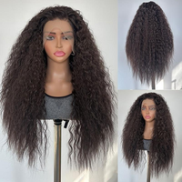 En stock – Perruque Lace Front 13x4 en fibre synthétique premium, résistante à la chaleur, sans colle, pour femmes