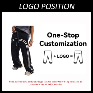 <span class=keywords><strong>Pantalon</strong></span> de survêtement avec <span class=keywords><strong>poche</strong></span> latérale et logo de couleur personnalisée <span class=keywords><strong>Pantalon</strong></span> vertical décontracté à large jambe avec cordon de serrage pour hommes avec rayure <span class=keywords><strong>sur</strong></span> <span class=keywords><strong>le</strong></span> côté - Product Image 3