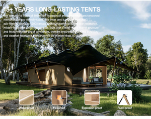 Tente de glamping imperméable <span class=keywords><strong>Paula</strong></span> 22,5x10m kaki PVDF 225 ㎡   Tente de safari de luxe 225 ㎡   Tente de safari de luxe <span class=keywords><strong>Paula</strong></span> - Product Image 1