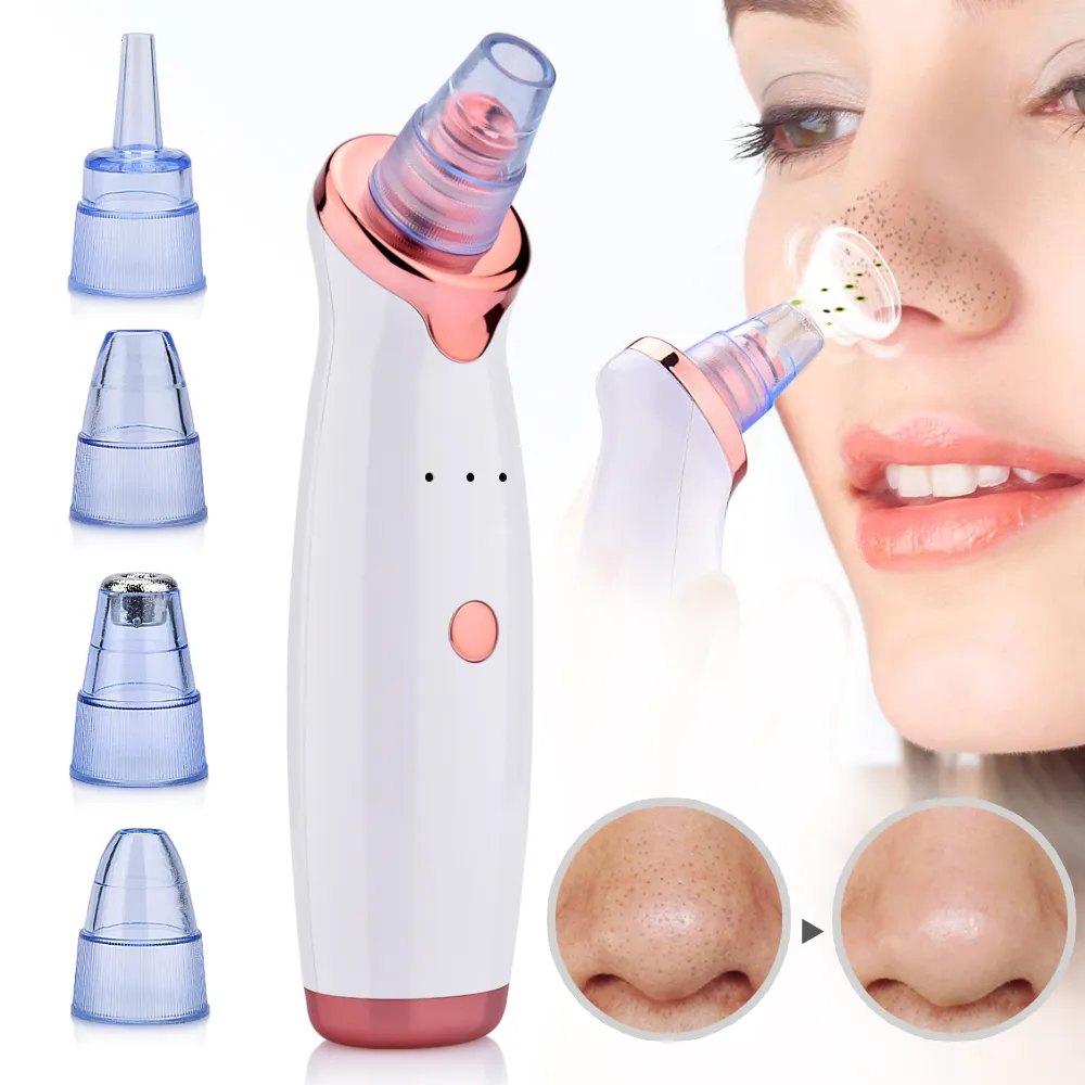Gesichts-Mitesser entferner Nase Mitesser Vakuum Elektrische Poren Akne-Reiniger Gesichts reiniger Werkzeuge mit 5 verschiedenen Sauger köpfen
