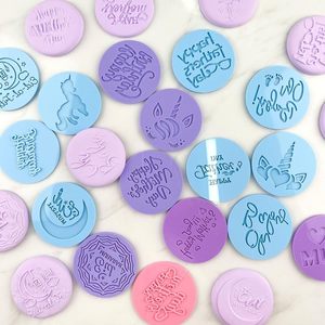 Timbri personalizzati stampo 3D Design Cookie timbro per la cottura di biscotti che decorano torta pasta di zucchero Cupcake buon compleanno fondente goffra - Product Image 6