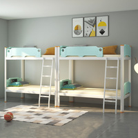 Lits superposés double étage pour dortoir d'usine, design moderne et simple, structure en fer, démontables, couleur et taille personnalisables, pour étudiants