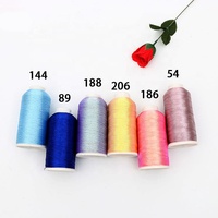 Fil de soie naturelle en Polyester/métallique, pour broderie et couture, 1 bobine, meilleure vente
