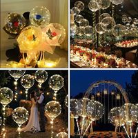 Ballon Bobo de fête pour enfant 18/20/24/36 pouces Ballon Bobo lumineux pour fête de vacances Ballon Led hélium Ballons d'anniversaire Fournitures de décoration Jouets