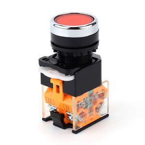 Interruptor de botón electrónico de reinicio momentáneo de plástico de acero inoxidable 1NO1NC de cabeza plana de 22mm, anillo <span class=keywords><strong>LED</strong></span> IP40 de 380V 10A - Product Image 3