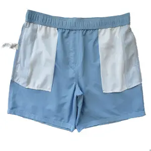 Pantalones cortos elásticos de 4 vías personalizados para hombre, bañadores de entrenamiento doble, pantalones cortos deportivos de playa impermeables, venta al por mayor