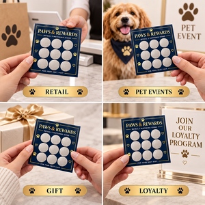 Cartes à gratter personnalisées avec logo imprimé sur le thème des animaux de compagnie, cartes cadeaux en papier personnalisées, cartes de remerciement pour entreprises - Product Image 5