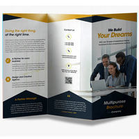 Conception de prospectus publicitaires personnalisés en papier brillant, brochure couleur, dépliant pliable, service d'impression recto-verso