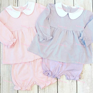 Set di <span class=keywords><strong>Abbigliamento</strong></span> Boutique per Bambina, Tutina Rosa a Righe con Colletto Peter Pan, Outfit Autunnale con Volant per Neonati e Bambini, <span class=keywords><strong>Abbigliamento</strong></span> per Bambini all'Ingrosso - Product Image 4