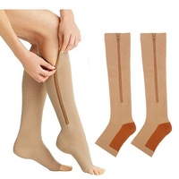Chaussettes de compression pour hommes, douces et confortables, à fermeture éclair, style mi-mollet, pour l'hiver, produit de santé, favorisant la circulation sanguine, pour jeunes et enfants, avec manchette