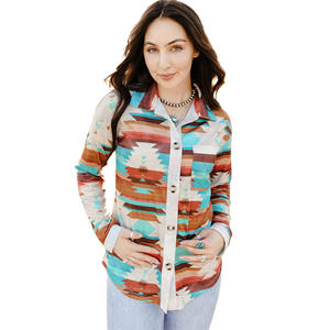 Camicie e Bluse da Donna con Motivo Azteco Occidentale, Colletto e Maniche Lunghe, Primavera-Autunno 2026 - Product Image 1