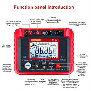 Megge TS58/TS68 저항 절연 테스터 디지털 절연 저항 테스터-LCD 백라이트 디스플레이와 멀티 미터 - Product Image 5