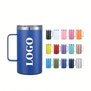 Vaso Térmico de Acero Inoxidable de 24 oz, Doble Aislamiento, Ecológico, con Asa Personalizada, para Café, Agua Fría o Caliente - Product Image 1