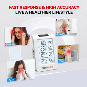 Baldrtherm trong nhà & Ngoài trời Nhiệt kế kỹ thuật số và độ ẩm b0598t4h4 màn hình làm bằng nhựa bền - Product Image 5