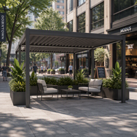Pergola motorisée rétractable en aluminium avec lames orientables, abri solaire pour terrasse extérieure, jardin, patio