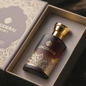 New Arrival Round <b>Perfume</b> Glass <b>Bottle</b> Empty Crimp 30ml 50ml 100ml 200ml 250ml Red <b>Perfume</b> <b>Bottle</b> With Gold Zamac Cap - Product Image 2