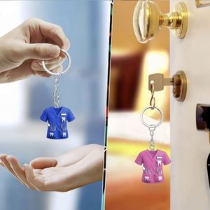 Acrylic Dentist Uniform <b>Custom</b> Name Car Mirror Ornament Teeth Dental Dentist Ornaments <b>Keychain</b> for Vehicles Bags Family Pendant - Product Image 3
