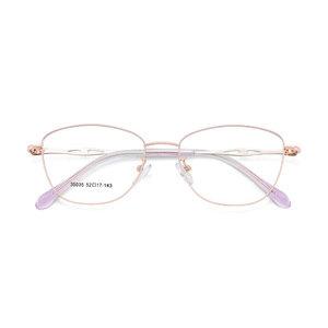 Monture de lunettes Pure Desire Gold Wire Cat Eye 35035 légère pour femme, monture complète ovale, petit design - Product Image 5