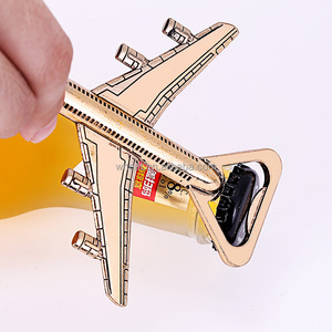 Abridor de Botellas de Metal con Forma de Avión, Personalizable con Logotipo, Caja de Regalo para Boda, Abridor de Botellas de Cerveza de Aleación de Zinc Dorado, Recuerdo de Fiesta para Invitados - Product Image 6