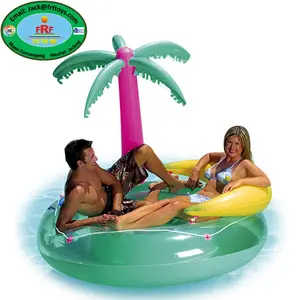 Flutuador inflável da ilha da palmeira do verão