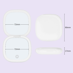 Zonyin Rechargeable <strong>Compact</strong> Makeup <strong>Mirror</strong> Dual-Sided LED Lights 5X Magnification Portable Cosmetic <strong>Mirror</strong> with Square <strong>Design</strong> - Product Image 4