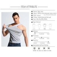 Camiseta sin Mangas para Hombre, Personalizable con Logotipo, 230 Gramos, Algodón Grueso, Térmica, Ecológica, Antibacteriana, Transpirable, para Fitness, de Secado Rápido
