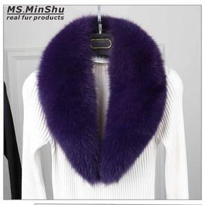 Bufanda de Piel Colorida Hecha a Medida, 90 cm de Largo, con Cuello de Piel de Zorro Desmontable - Product Image 6