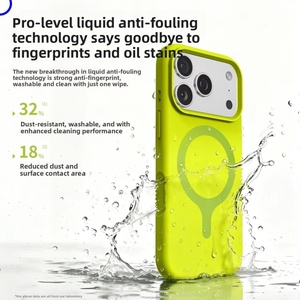 Custom Liquid Silicone Magnetic Mobile Phone <b>Cases</b> for iPhone 17 16 Pro Max With Camera Touch Button Shockproof Protective Cover - Product Image 6