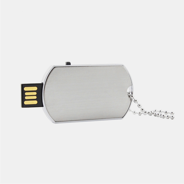 New Metal Dog Tag USB Flash Drive 2.0/3.0 16GB-64GB Custom Laser Engraved Logo Promotional Gift Keyring Necklace 3-Year Warranty
