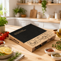 Boîte d'emballage pour pizza personnalisée, boîte alimentaire pour avion, carton ondulé recyclable, impression UV, logo personnalisé, fabricant