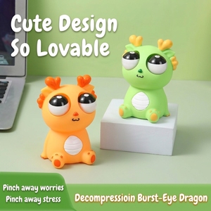 Pop Eye Dinosaur Squishy <b>Dragon</b> Squeeze Toy-Sensory Fidget Doll Stress Relief Prank Toy for Ages 8-13 Plastic - Product Image 2