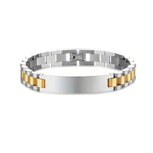 Meilleure Vente Bracelet de Luxe en Acier Inoxydable Plaqué Or PVD Courbé pour Montre, avec Barrette Gravable 6 mm 8 mm 10 mm 12 mm 15 mm - Product Image 4