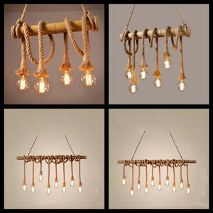 Loft Retro Rectángulo Vintage Lámpara E27 Lámpara colgante Lámpara de madera industrial para Isla de cocina - Product Image 6