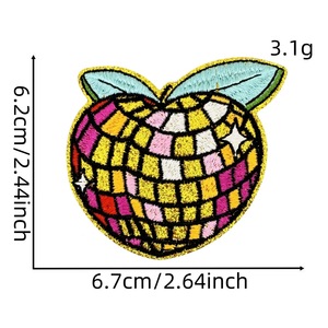バナナイチゴレモンフルーツパッチフルーツキラキラディスコ刺繍鉄 - Product Image 4