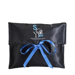 Pochette en satin de haute qualité pour pinceaux de maquillage, foulards, extensions de cheveux, emballage personnalisé avec logo, sac cadeau en satin - Product Image 1