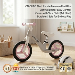 Vélo d'équilibre pour enfants OEM personnalisé de 12 pouces, guidon monobloc en nylon, cadre intégré, vélo d'apprentissage pour tout-petits, vente en gros - Product Image 1