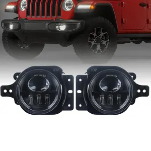For Jeep Wrangler JL Sahara & Gladiator JT LED Fog Light 30w Round High Low Beam 12v LED Light