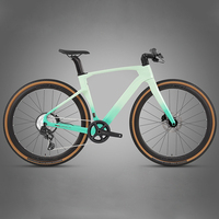 Vélo de gravier GRAVEL V3 24 vitesses en carbone avec freins à disque hydrauliques, pneus 700C, roues en alliage d'aluminium durable pour tous les terrains, route et ville