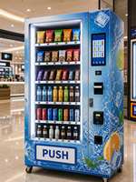 Distributeur automatique de boissons et de snacks réfrigéré en acier inoxydable à grande capacité avec écran tactile et gestion basée sur le cloud pour usage commercial
