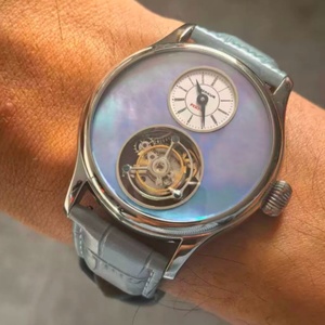 Merkur 100% Tourbillon Watch Men's Titanium Ice Flower Dial Sapphire Watch for Men Mechanical <b>Wristwatches</b> Relogio Masculino - Product Image 1