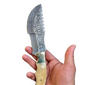 Cuchillos Skinner Multifuncionales Portátiles de Acero de Damasco Hechos a Mano con Funda de Cuero, Recién Llegados - Product Image 2